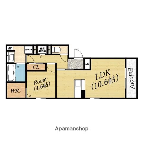 ルーチェ新森Ⅰ(1LDK/1階)の間取り写真