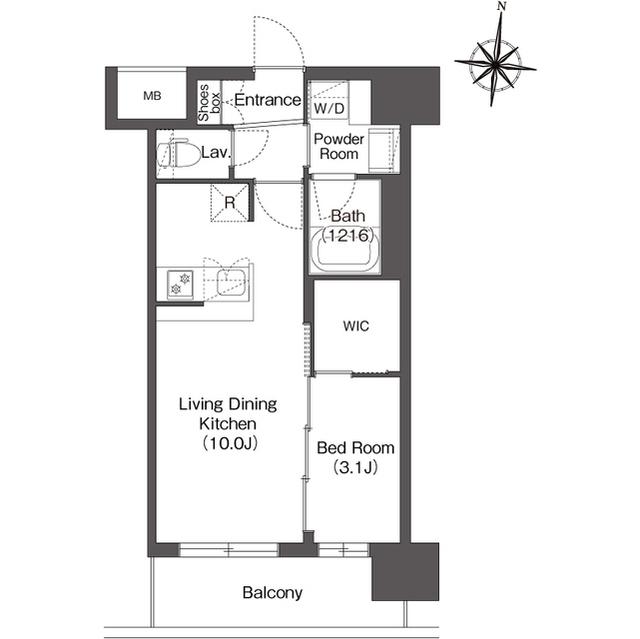 コンフォリア・リヴ新大阪西宮原ソルテラス(1LDK/4階)の間取り写真