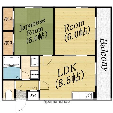 メゾンコトブキ新森(2LDK/3階)の間取り写真
