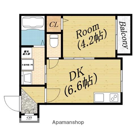 パシフィック千林(1DK/4階)の間取り写真