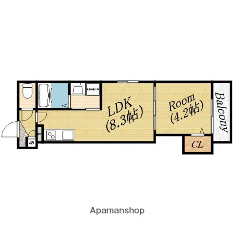 ヴァルトガッセ森小路(1LDK/1階)の間取り写真