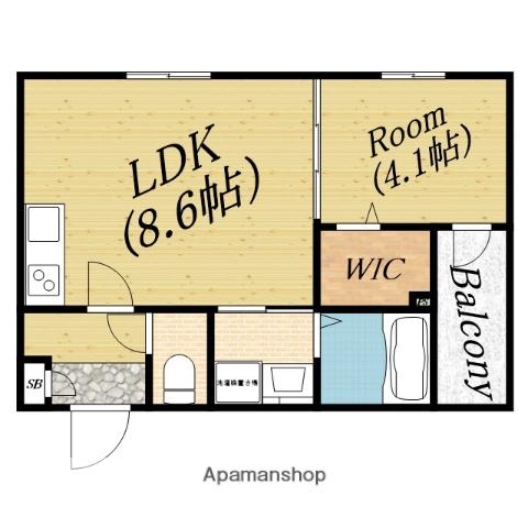 ヴァルトガッセ森小路(1LDK/2階)の間取り写真