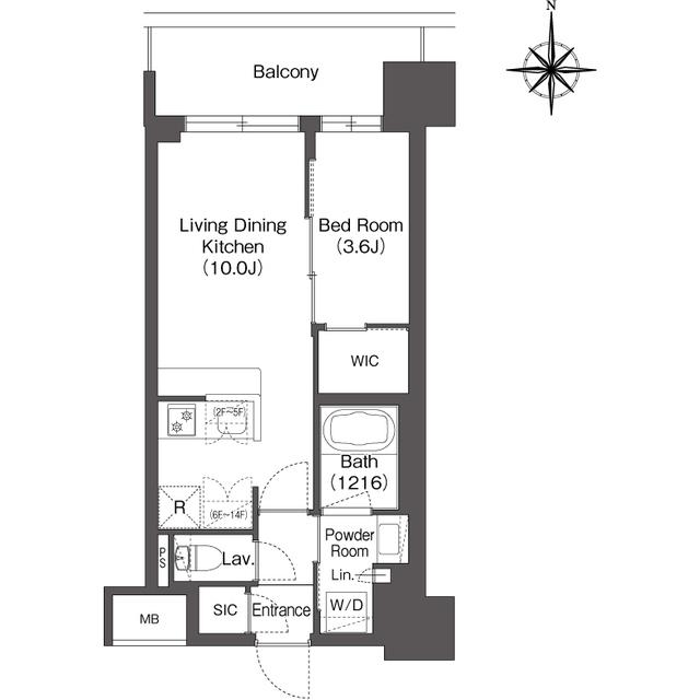 コンフォリア新大阪宮原Q(1LDK/12階)の間取り写真