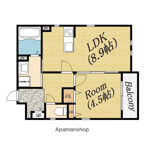 ルピナス(1LDK/2階)の間取り写真