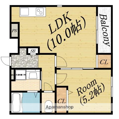 ルピナス(1LDK/2階)の間取り写真