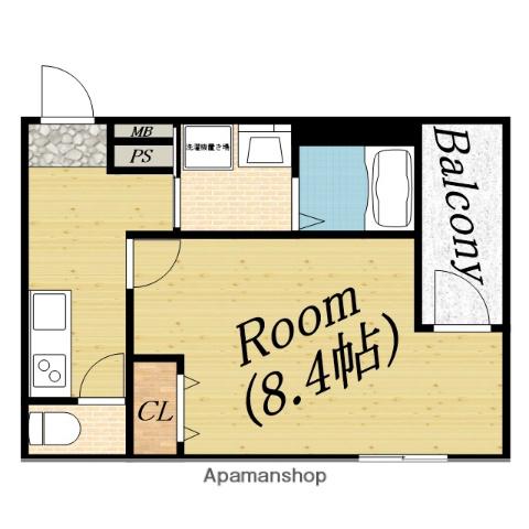 フジパレス城北公園通Ⅱ番館(1K/2階)の間取り写真