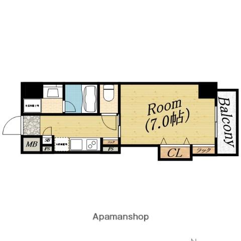 ランティエ千林大宮(1K/3階)の間取り写真