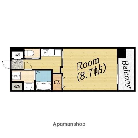 フォレストグレイス関目高殿Ⅶ(1K/5階)の間取り写真