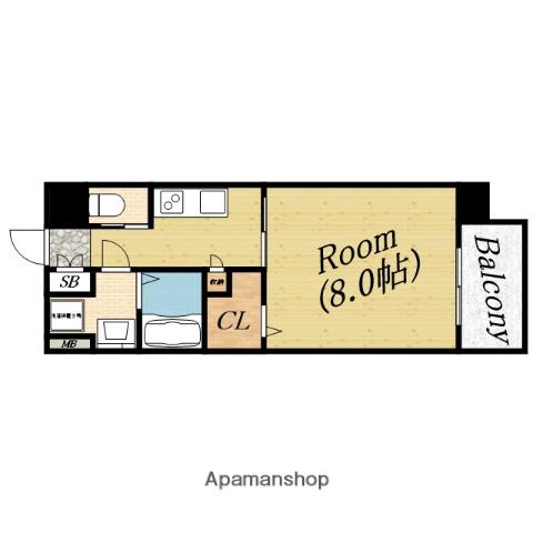 フォレストグレイス関目高殿Ⅶ(1K/4階)の間取り写真