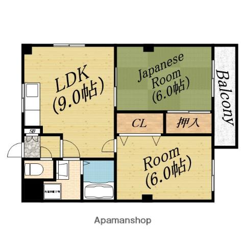 イスタナ(2LDK/2階)の間取り写真