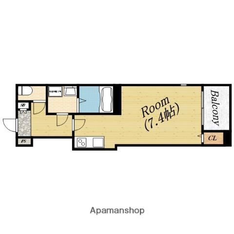 アーバンヒルズ城北(ワンルーム/1階)の間取り写真