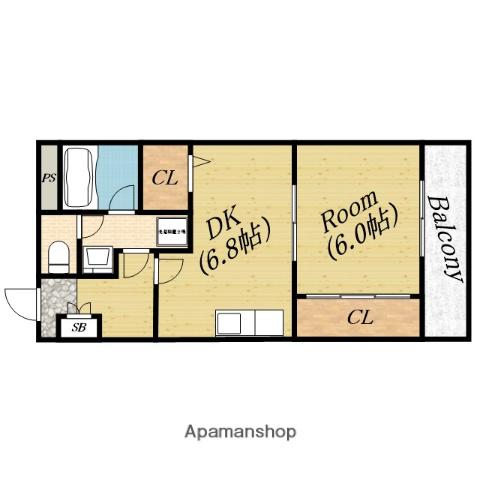 ピュアコート清水(1DK/1階)の間取り写真