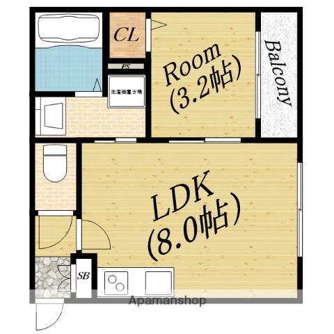 DMタウン(1LDK/2階)の間取り写真