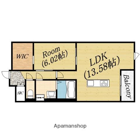 トライベッカ(1LDK/1階)の間取り写真