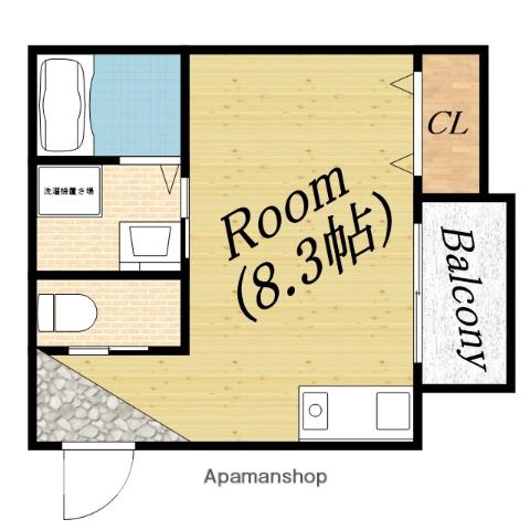 プラド工大前(ワンルーム/3階)の間取り写真