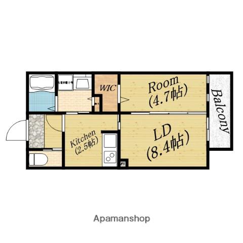 シャルム森小路(1LDK/2階)の間取り写真