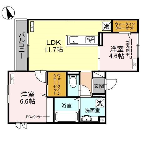 ARCHEIGHT(2LDK/2階)の間取り写真