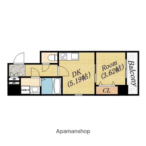 ウィンドベル大宮(1DK/3階)の間取り写真