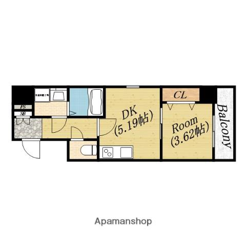 ウィンドベル大宮(1DK/4階)の間取り写真