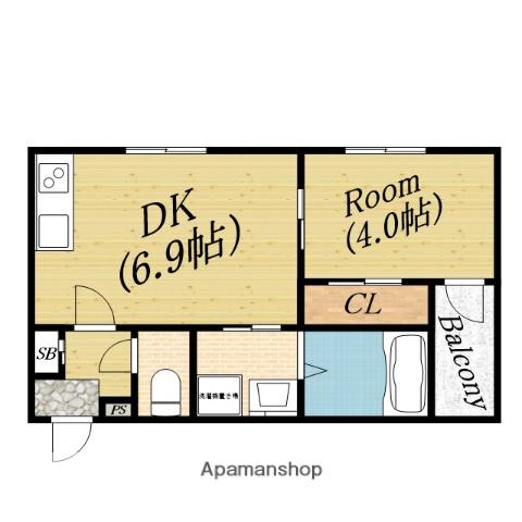 グリュック清水(1DK/1階)の間取り写真