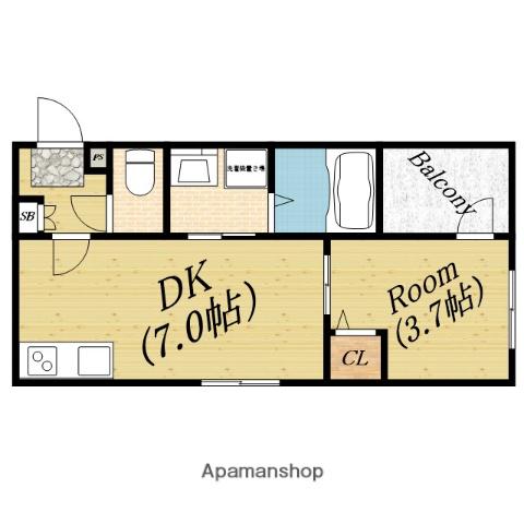 メゾンノワール(1DK/1階)の間取り写真