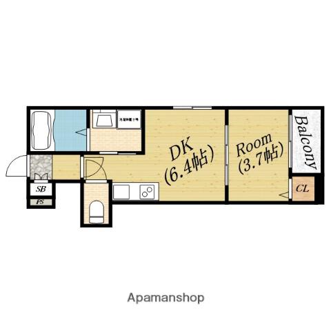 メゾンノワール(1DK/2階)の間取り写真