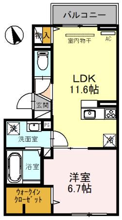 グリーンスコープDーROOMⅡ・Ⅲ Ⅱ(1LDK/3階)の間取り写真