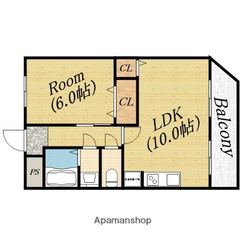 パークヴェール新森(1LDK/5階)の間取り写真