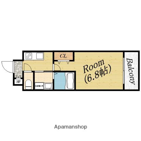 ラディアンテ城北(1K/2階)の間取り写真