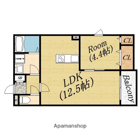 グロワールひまりⅡ(1LDK/2階)の間取り写真