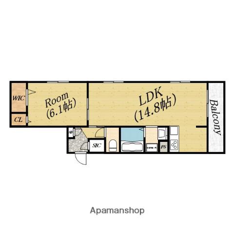 グランドール清水(1LDK/1階)の間取り写真