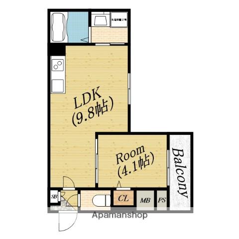 M-CITY千林大宮Ⅱ(1LDK/2階)の間取り写真