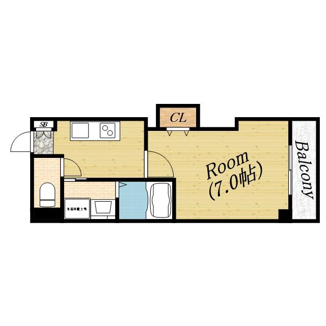 みおつくし城北(1K/1階)の間取り写真