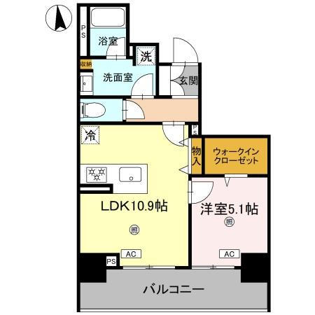 LAZO内久宝寺(1LDK/9階)の間取り写真