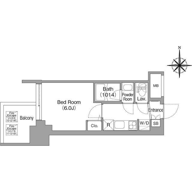 コンフォリア・リヴ大阪本町(1K/12階)の間取り写真