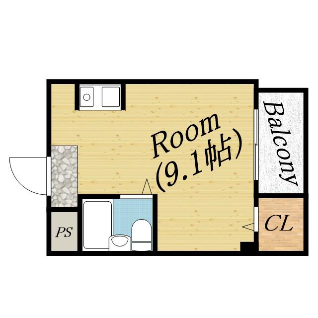 コーポリバージュ(ワンルーム/3階)の間取り写真