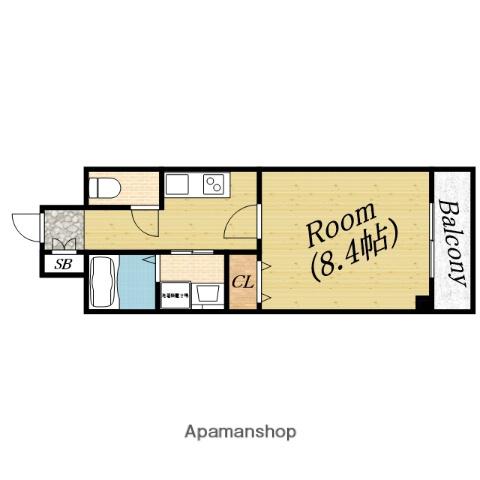 スタークレスト(1K/9階)の間取り写真