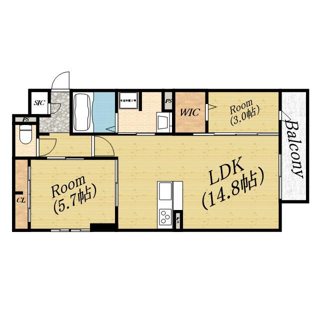 クラシスト新森(2LDK/3階)の間取り写真