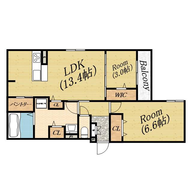 クラシスト新森(2LDK/2階)の間取り写真