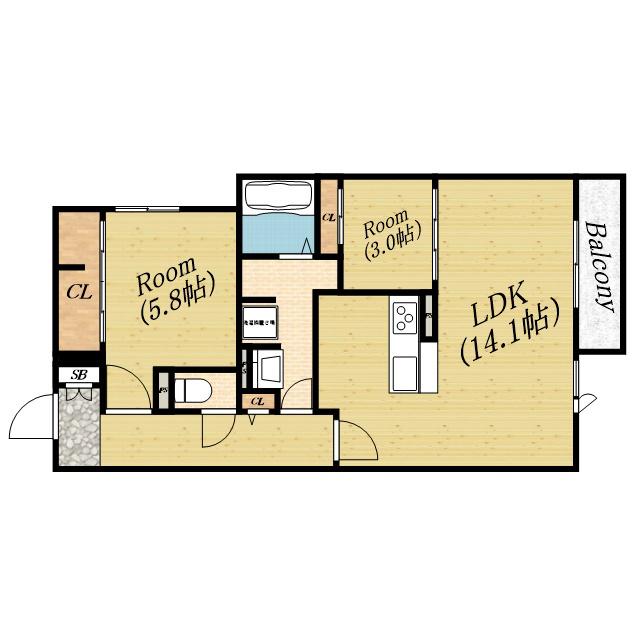 クラシスト新森(2LDK/3階)の間取り写真