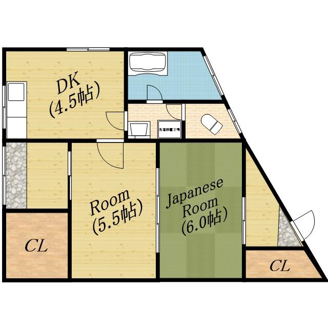 大阪メトロ谷町線 千林大宮駅 徒歩26分 1階建 築44年(2DK)の間取り写真