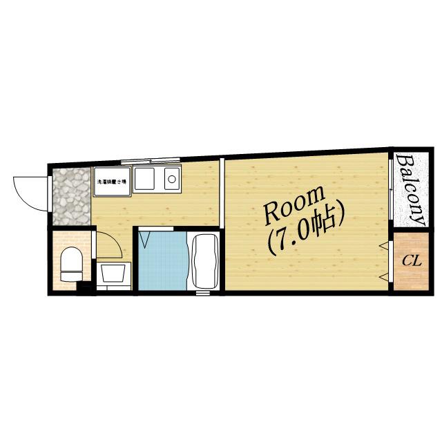 ベスト-ム旭通(1K/2階)の間取り写真