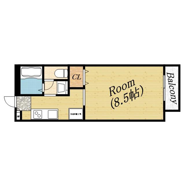 グリーンハイム(1K/1階)の間取り写真