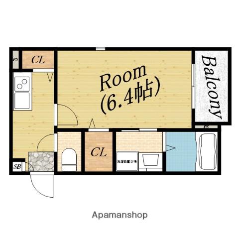 グランディールソレイユ(1K/3階)の間取り写真