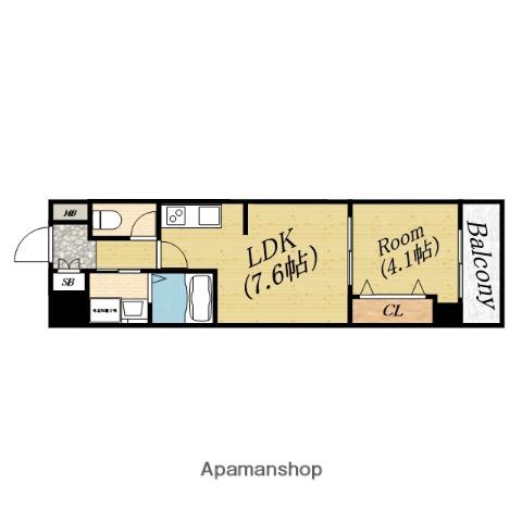 マイロード新森(1LDK/4階)の間取り写真