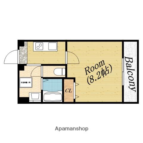 セレブ森小路駅前(1K/7階)の間取り写真