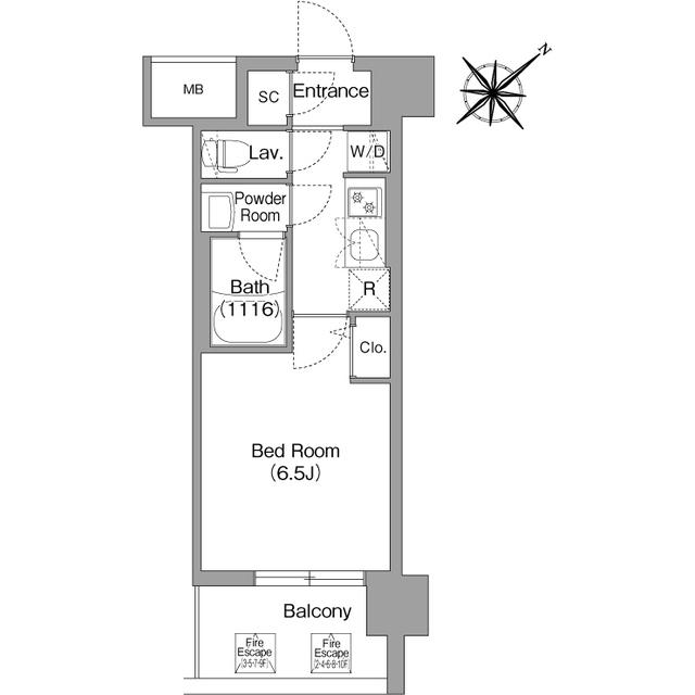 コンフォリア・リヴ淡路(1K/6階)の間取り写真