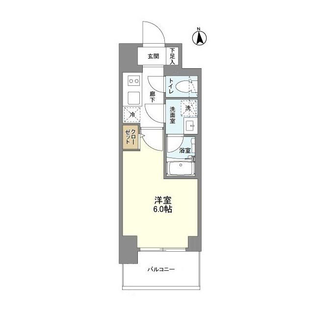 リヴェント難波ウエスト(1K/11階)の間取り写真