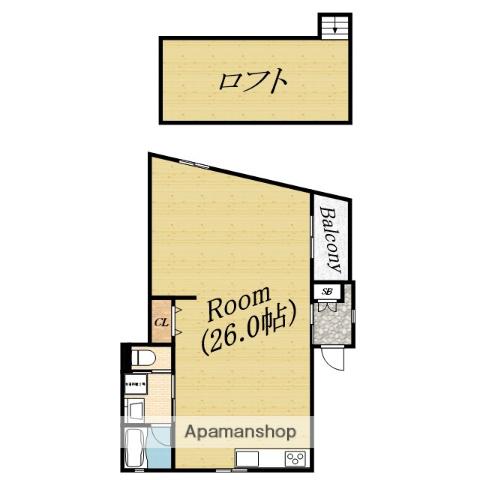 ラックススクエアシミズ(ワンルーム/3階)の間取り写真