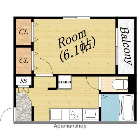MELDIA城北公園通(1K/3階)の間取り写真